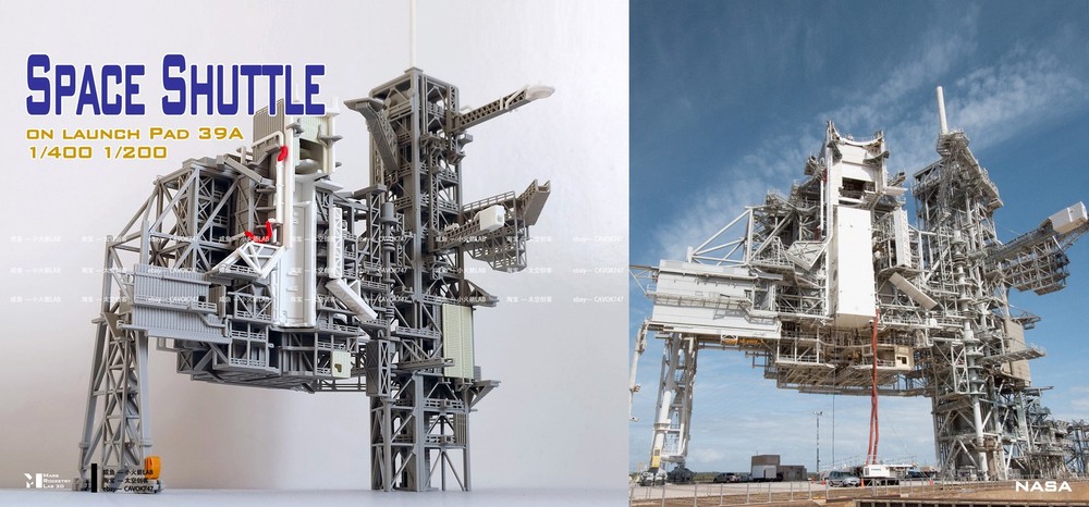1/400 Space Shuttle on Launch PAD 3D Printing Model Builded A set
