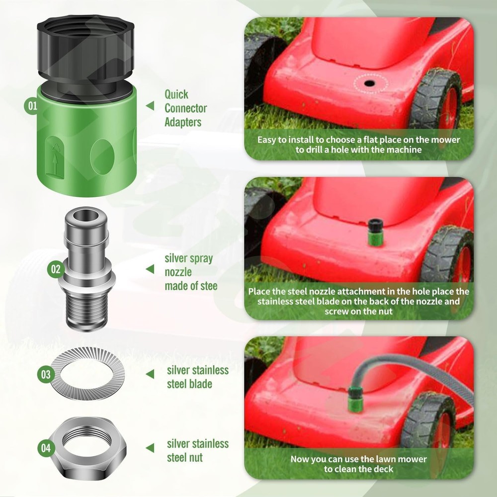 Lawn Mower Deck Wash Kit, Deck Wash Adapter Quick Connect Attachment...
