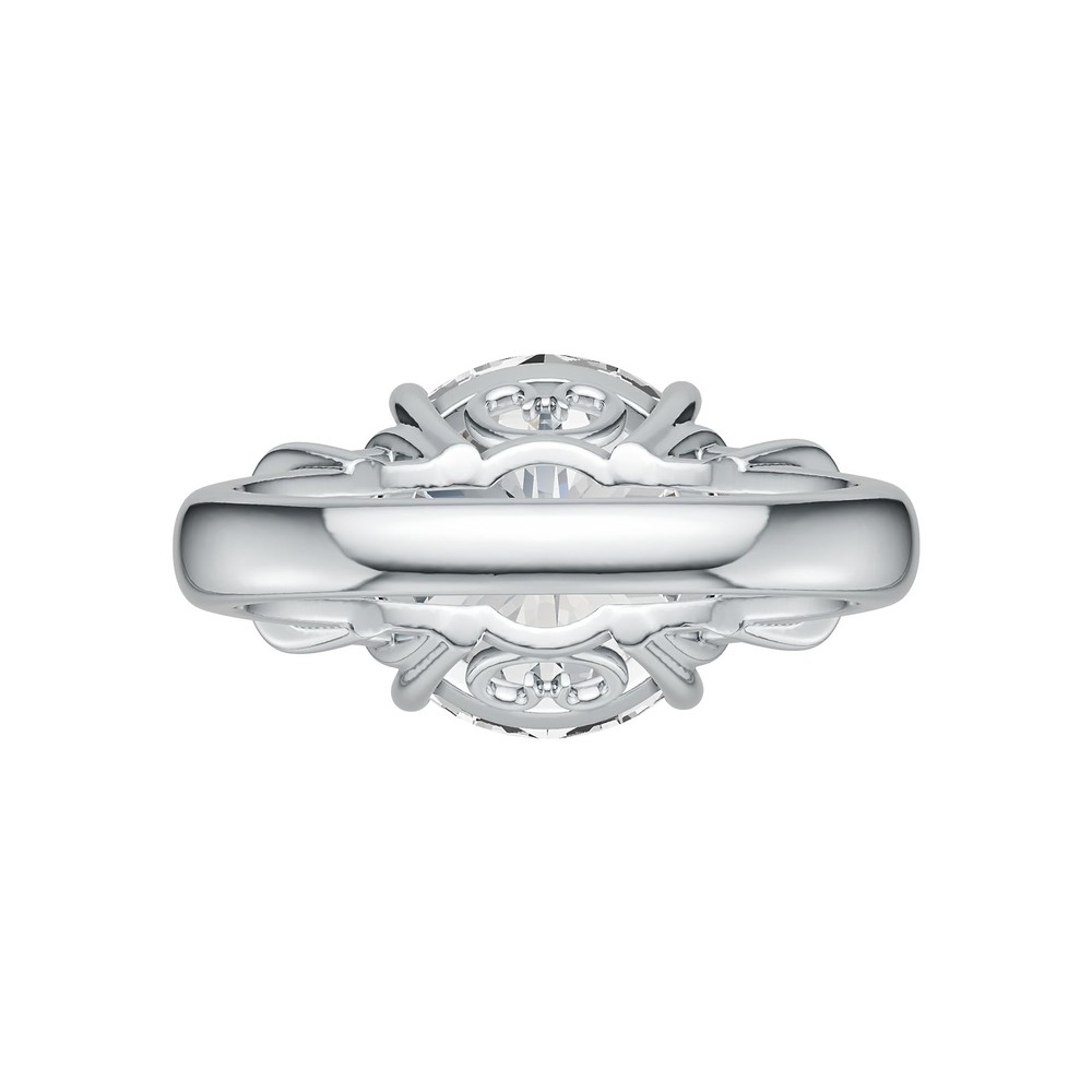 Sterling Silver Semi Mount Ring Setting Round RD 12.5mm with White Topaz