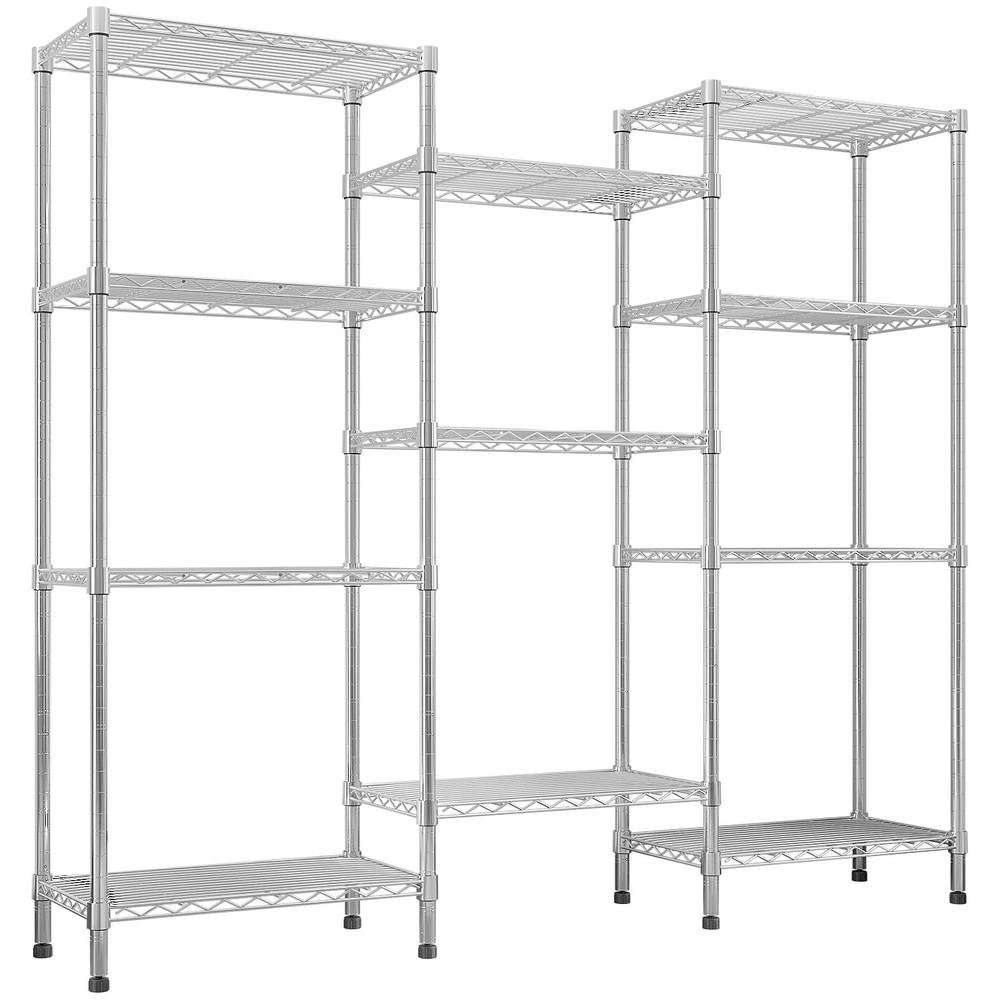 Adjustable Storage Shelves Wire Unit Multiple rows Shelving, 62.9*59.06*13''