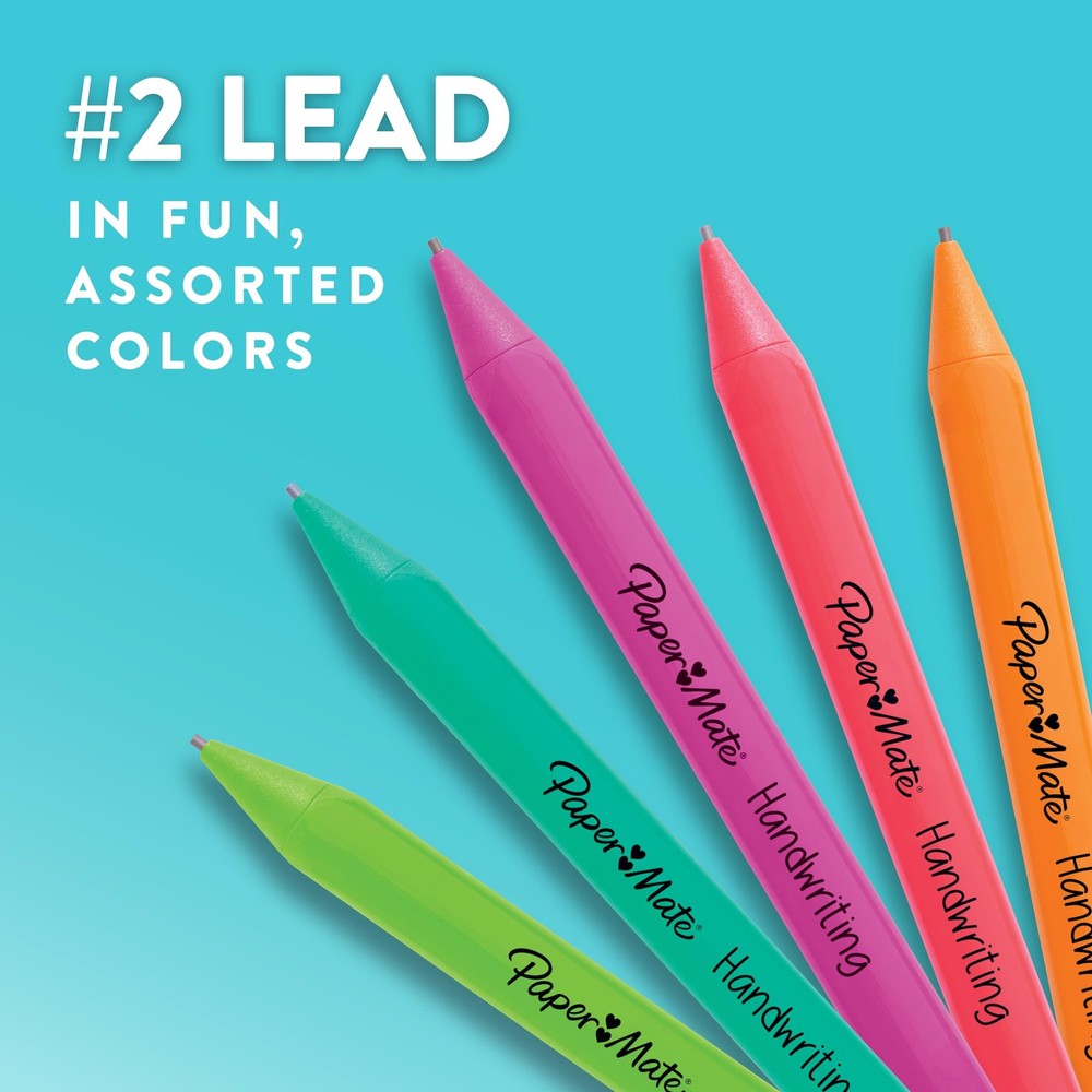 Paper Mate Handwriting Triangular Mechanical 30 count, Fun Barrel Colors