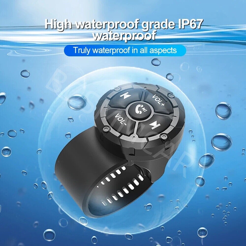 Bluetooth Wireless Remote Button Media Controller For Motorcycle Handlebar Mount