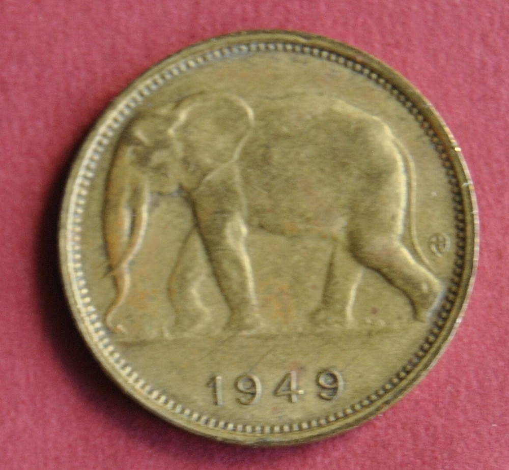CONGO BELGE . 1 FRANC 1949