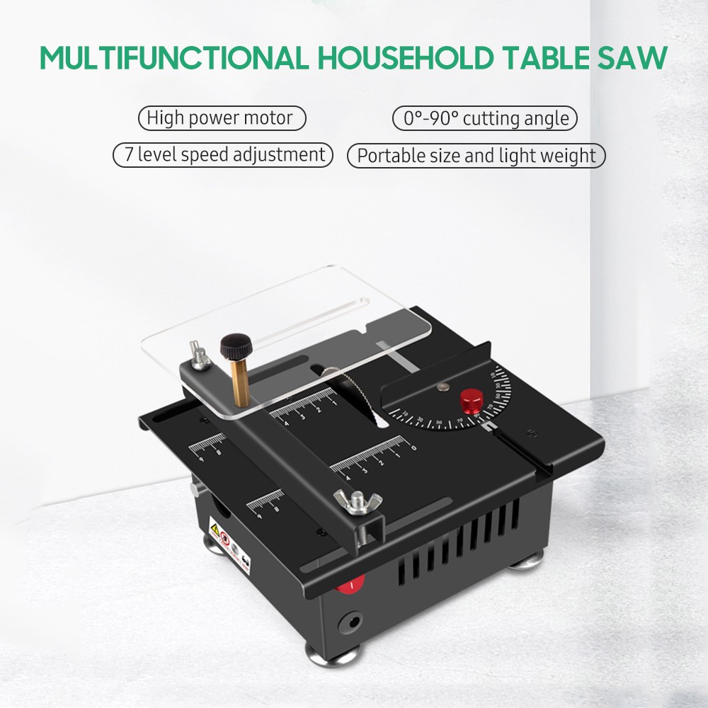 Mini Multifunctional Table Saw Angle Adjustable for Wood Plastic Acrylic Cutting