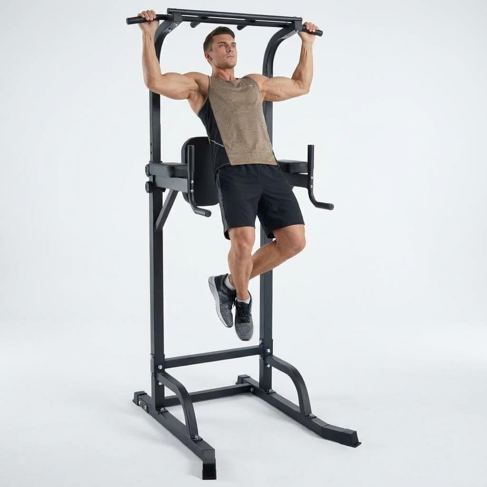 Free Standing Power Tower Pull up Bar and Dip Station,Adjustable Strength Traini