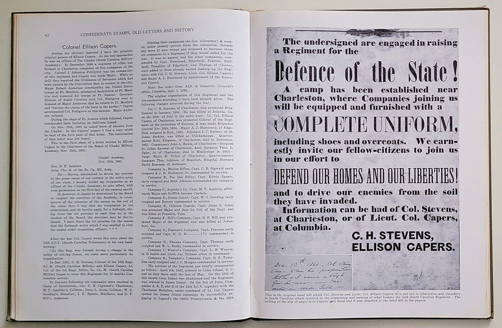 Confederate Stamps, Old Letters and History 1959 book SIGNED by Raynor Hubbell