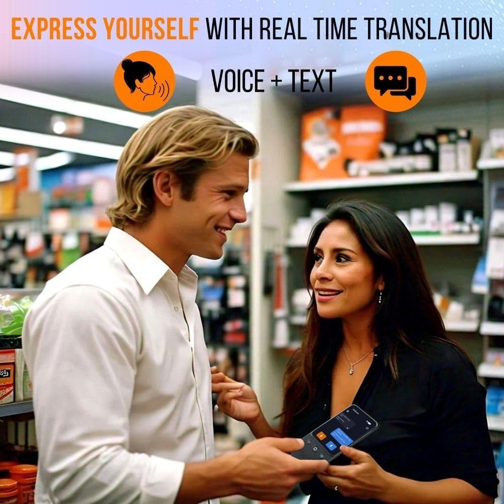 Rechargeable Two-Way Language Translator Device - 138 Languages Online/Offline