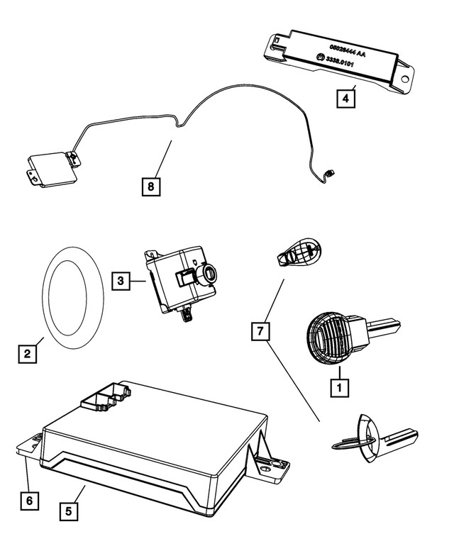 Genuine Mopar Keyless Entry Antenna 5026433AC