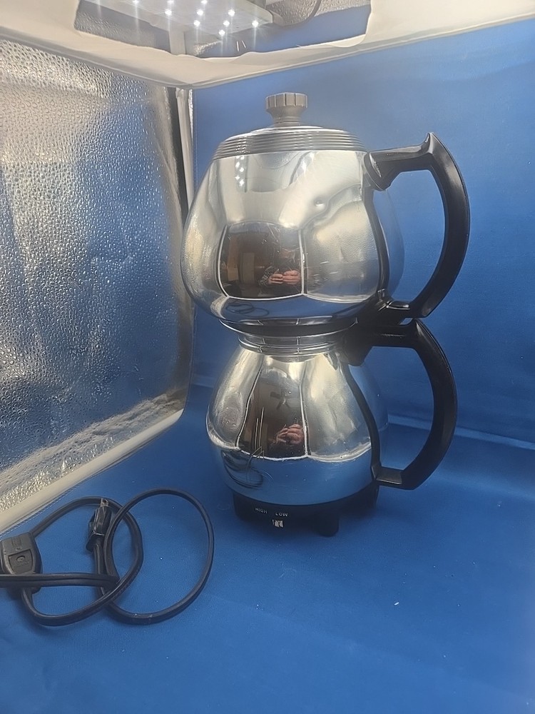 Vtg Sunbeam Coffeemaster Model C30 Tested Works Double Bubble Vacuum Chrome