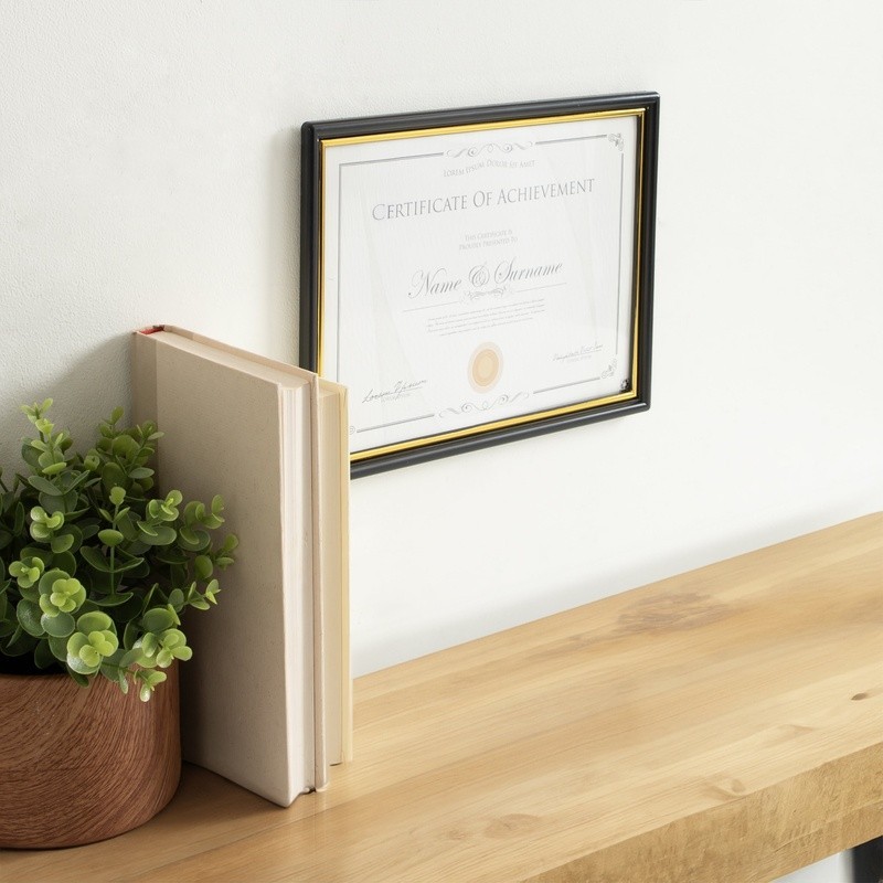 2-Pack Document Frame Set Easy Hang Award Certificate Display Lightweight Office