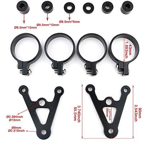 1 Pair for Front Fork Tubes Head Lamp Holder CNC Mount Headlight 43mm
