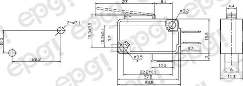 5 PACK - NORMAL OPEN/NORMAL CLOSED FLAT LEVER MICROSWITCH 10A-125V #MSW02G-5PK