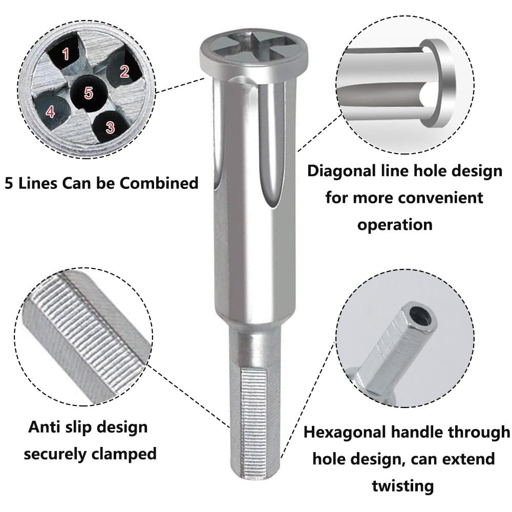 Saipe 2pcs Wire Twisting Tool 6mm Hex Shank Electrical Cable Silver