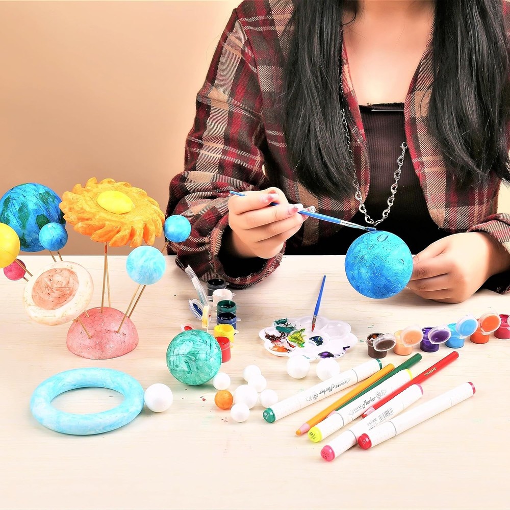 FFchuanhe 72 Pcs Solar System Model Foam Balls Kit Includes medium, White