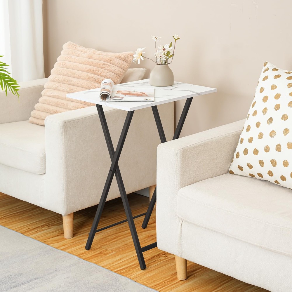 Folding TV Tray, Stable Snack Table for Small Space, Portable Sofa Side Table...