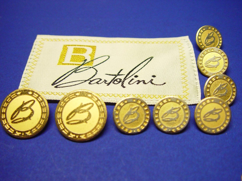 BARTOLINI OF ITALY REPLACEMENT BUTTON DESIGNER BLAZER SOLID METAL   8 PCS