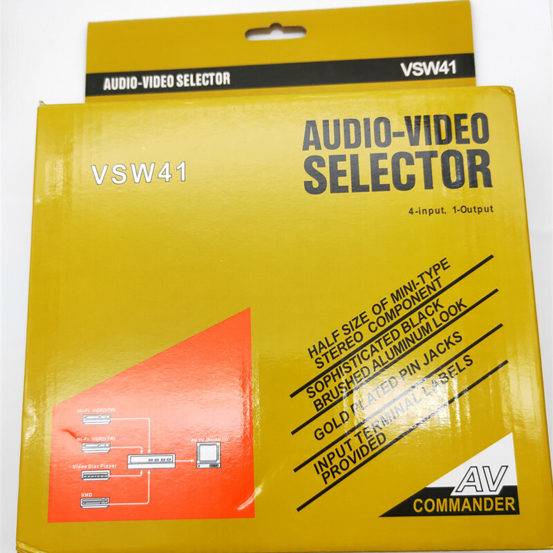 1X AV RCA Switch Box 4 Ways Selector Box 4 Port Input 1 Output Audio Video