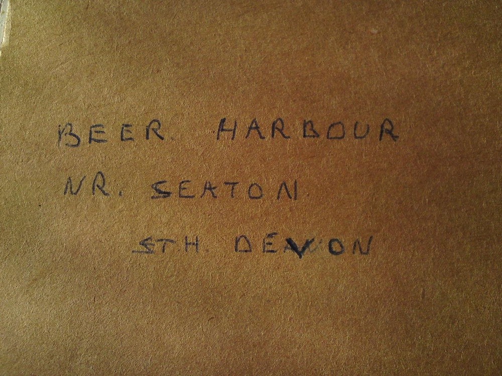 Framed Embroidery Needlework / Wool-work Picture - Beer Harbour, Seaton Devon