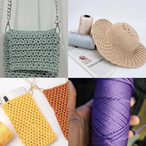 Polyester Braided Macrame Cord Thick Durable Soft Crochet Cord for 3mm White
