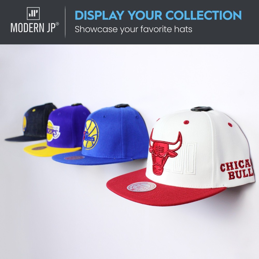 Modern JP Adhesive Hat Hooks for Wall - Minimalist Hat Rack, Dual Hanging Method