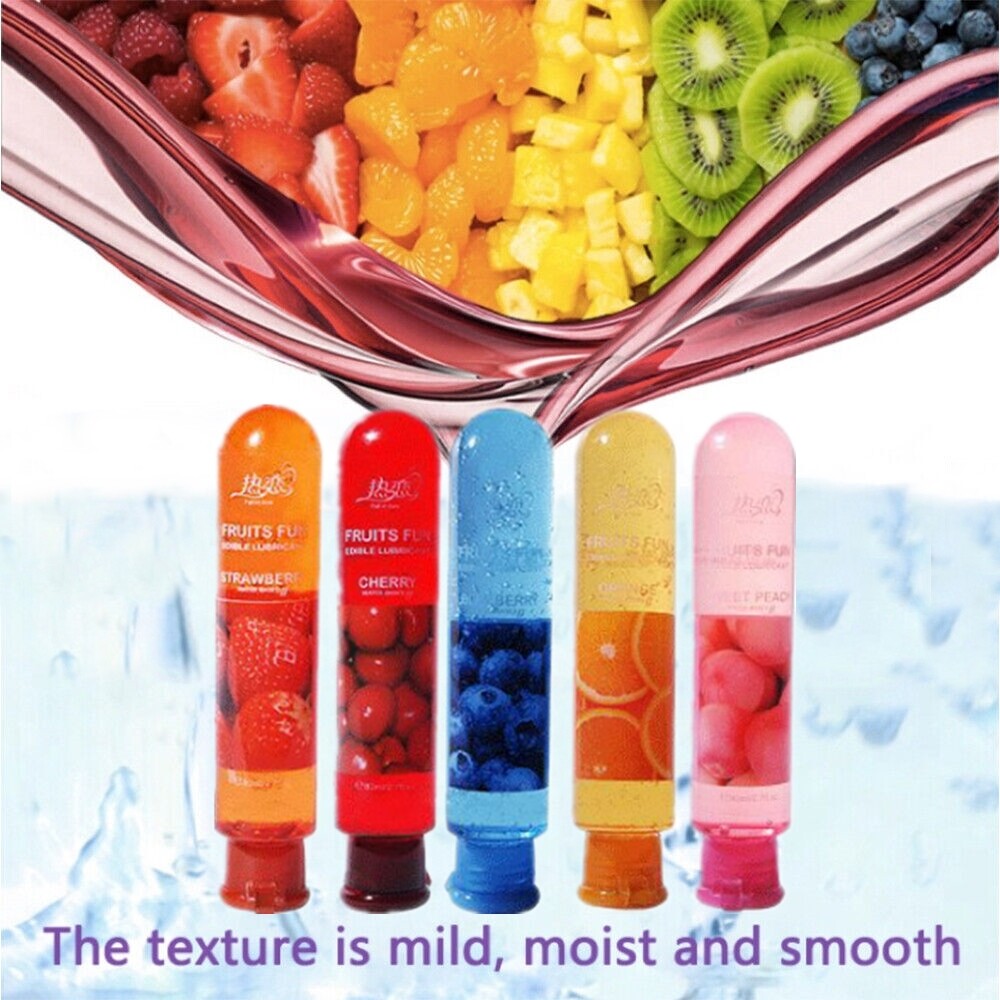 Edible Fruit Flavor Lubricant Gel Oral Sex Lube Sexual Mild Massage Oil Adult
