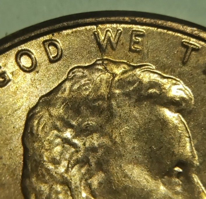 2021 P Lincoln Cent DIE CRACK OBVERSE/"SPIKE HEAD"