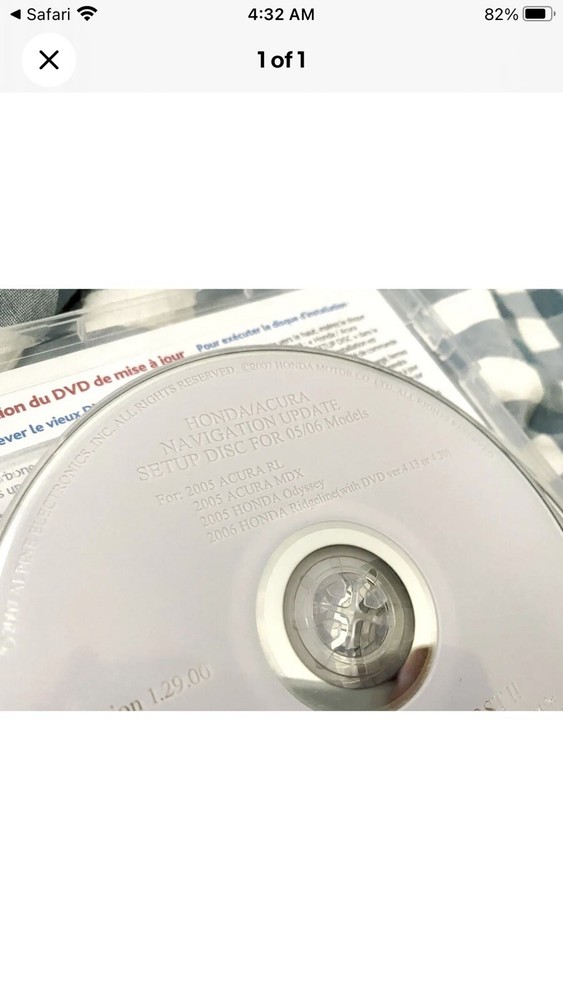 2005-2007 HONDA - ACURA  SETUP DISC   (FINAL SALE NOT REFOUND OR RETURN)