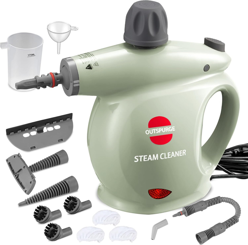 Powerful Handheld Steam Cleaner with 13 Accessories for Multi-Surface Cleaning