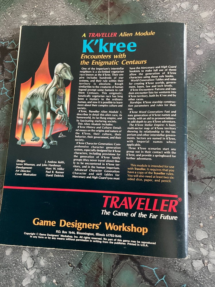 GDW Traveller RPG Alien Module 2: K'KREE: ENCOUNTERS ENIGMATIC CENTAURS PB