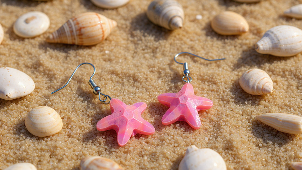 Pink Starfish Earrings