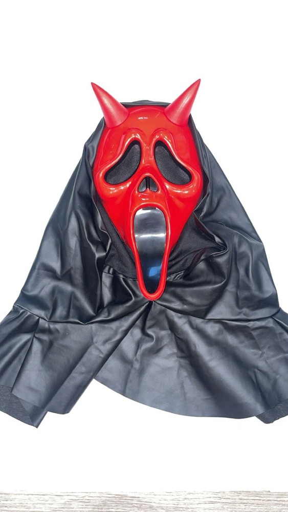 Dead By Daylight Devil Scream Ghost Face Mask Halloween Costume Horns