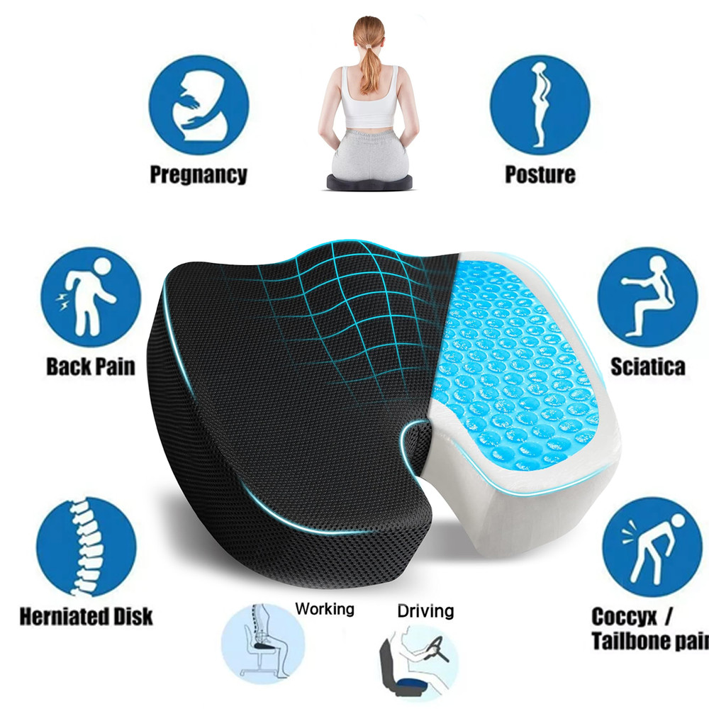Memory Foam Prostate Cushion Tailbone Sciatica Back Pain Relief Comfy Car Seat