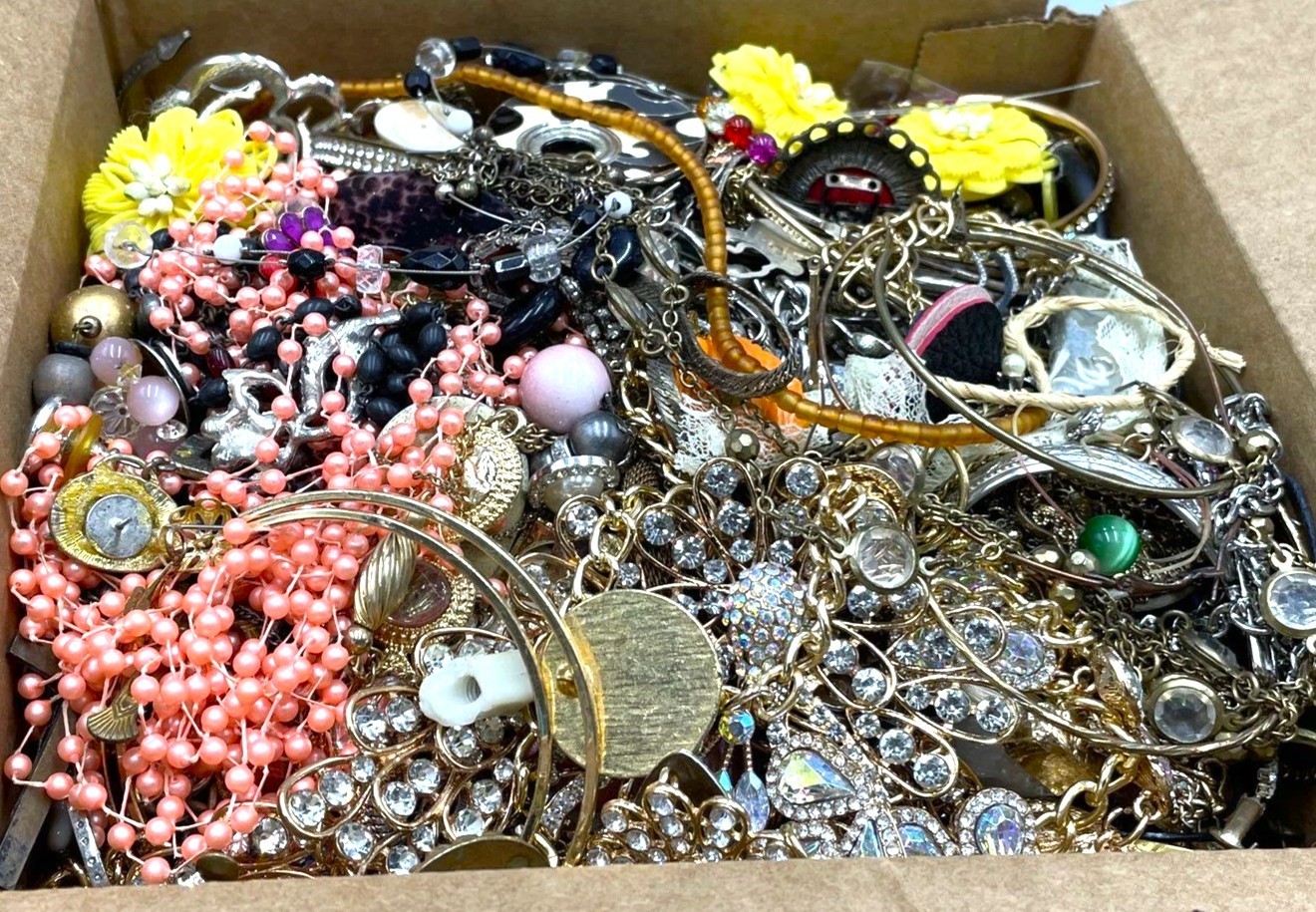 3 Pounds 3 Lbs Old Unsearched Jewelry Lot VTG & Now Junk & Wear & Resell Tangled