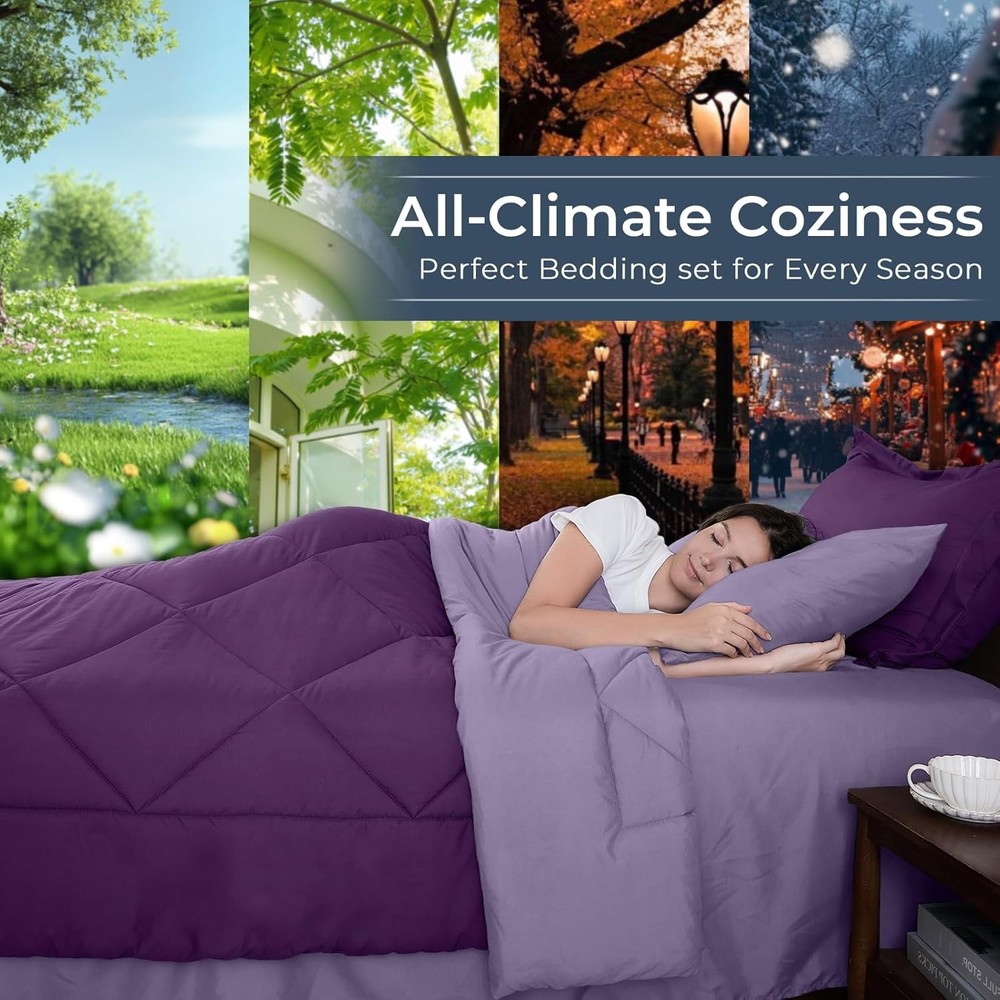 Purple & Light Queen Comforter Queen, &