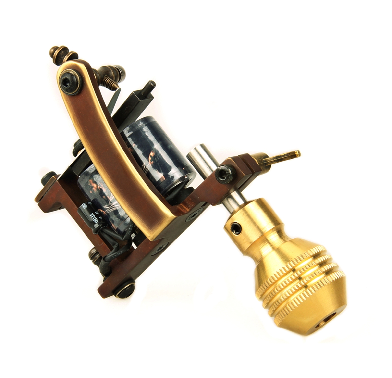 CNC Anti-skidding Self Locking Brass Tattoo Machine Grip 30mm Gold