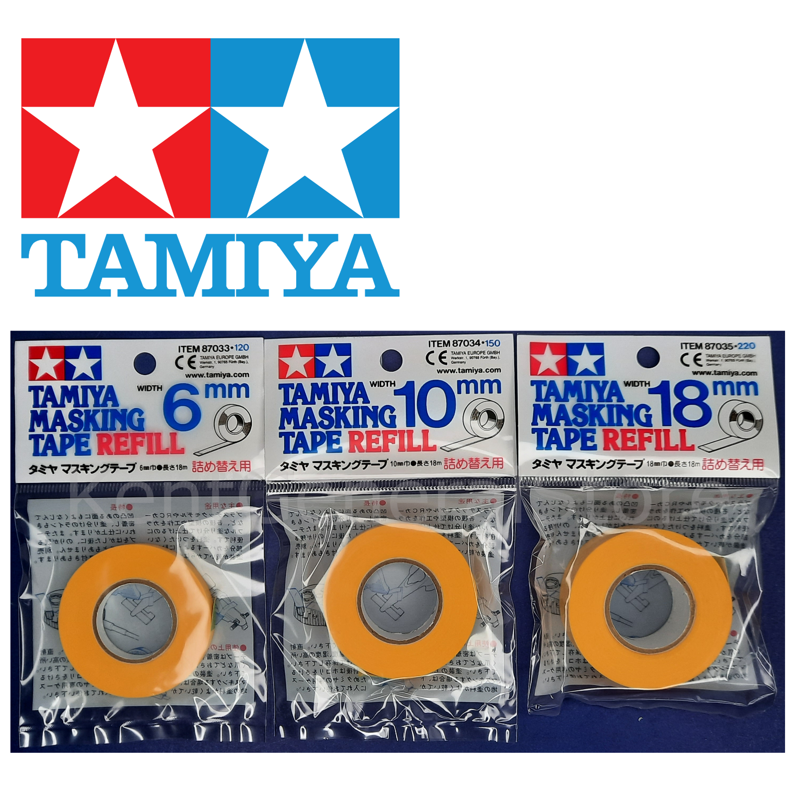 Tamiya masking tape refill dispenser combo or your choice of 3: 6mm 10mm 18mm