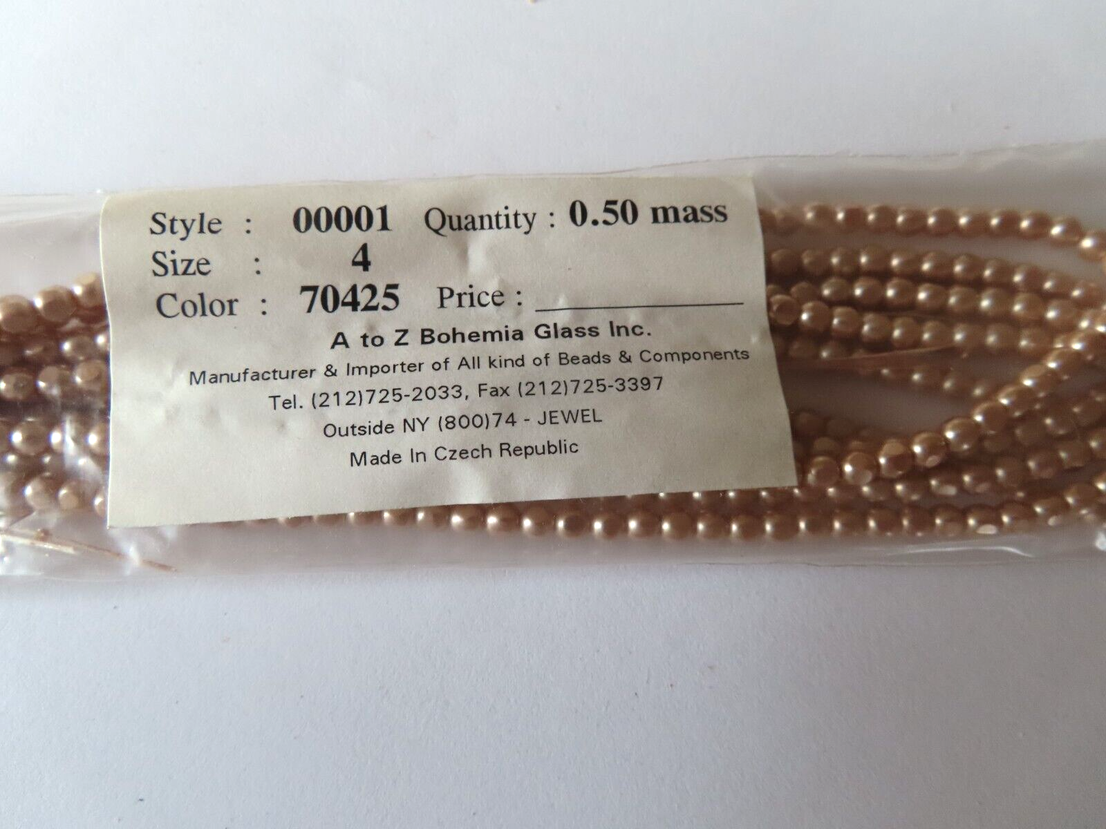 Sealed Strand of 600 Czech. Glass baroque Pearls 4mm Mauve.