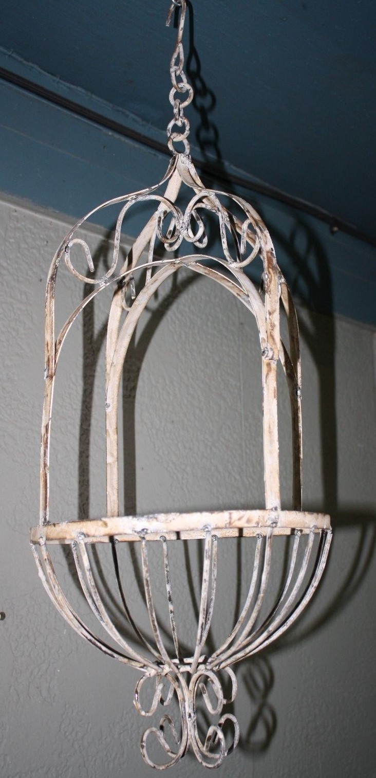 Rustic Hanging PLANTER Basket Antique Victorian Style Garden Plant Hanger