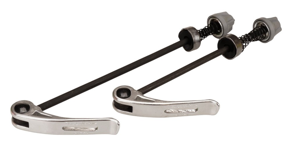 Quick release bicycle axle skewer set (FRONT & REAR) - SILVER