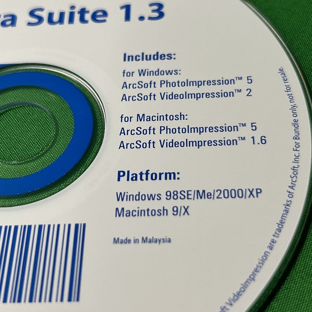 ARCSOFT Camera Suite 1.3 Disk Mac/Windows CD-ROM DISC ONLY ( 2003)