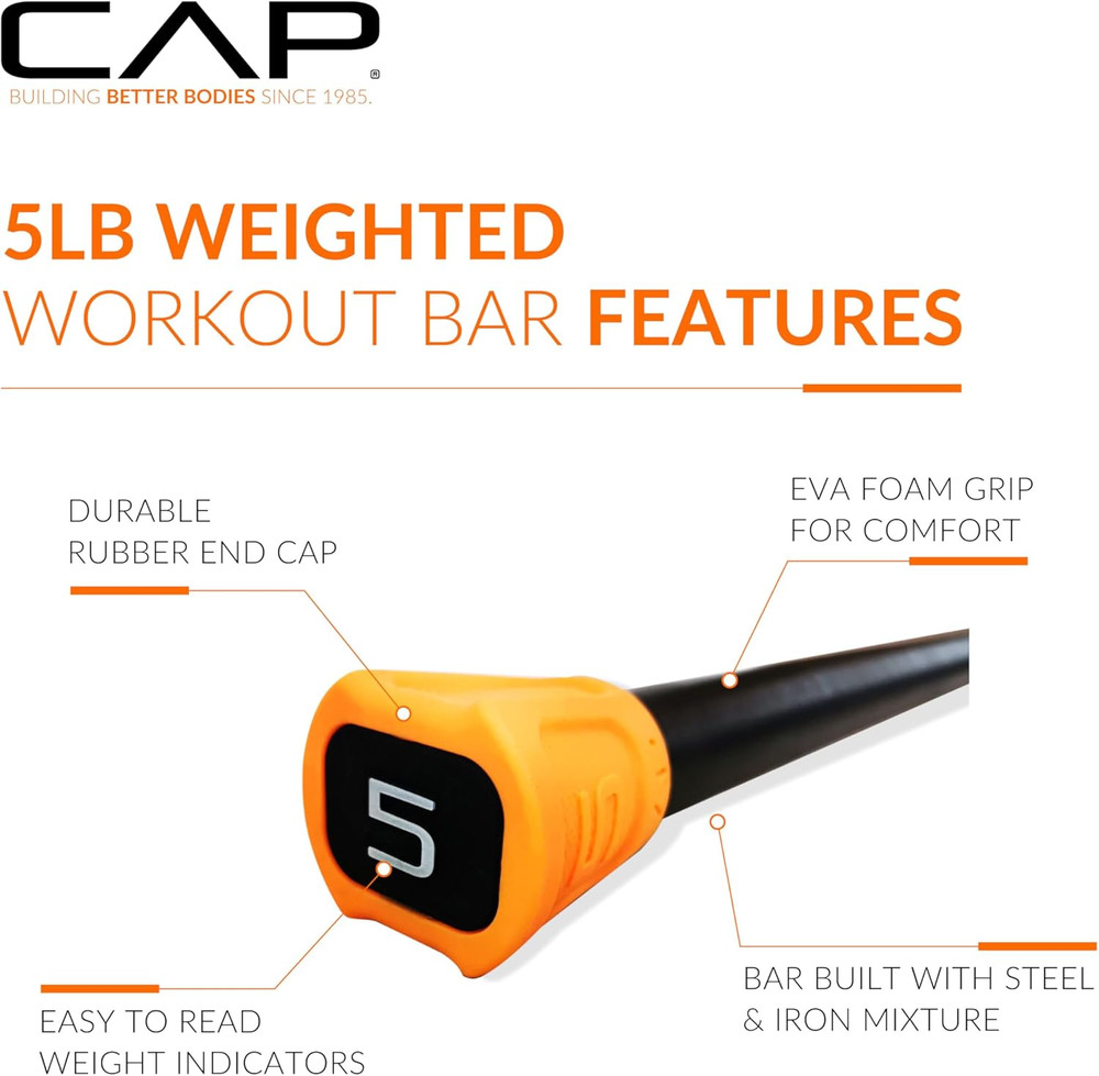 Weighted Workout Bar | 5-20 Lb | Multiple Options