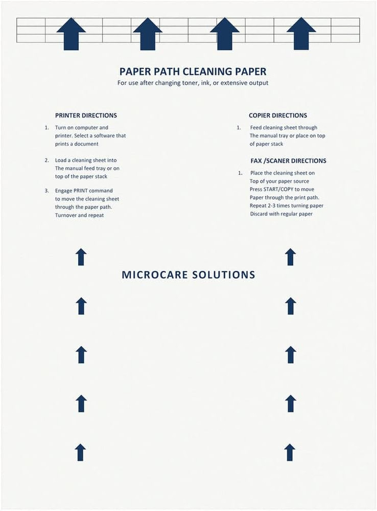 Laser & Inkjet Printer Cleaning Sheet (8.5 X 11) 10 Sheets
