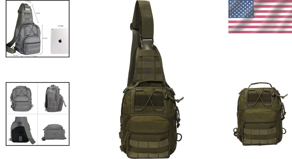 MOLLE-Compatible Tactical Satchel - Compact Waterproof Design for Essentials