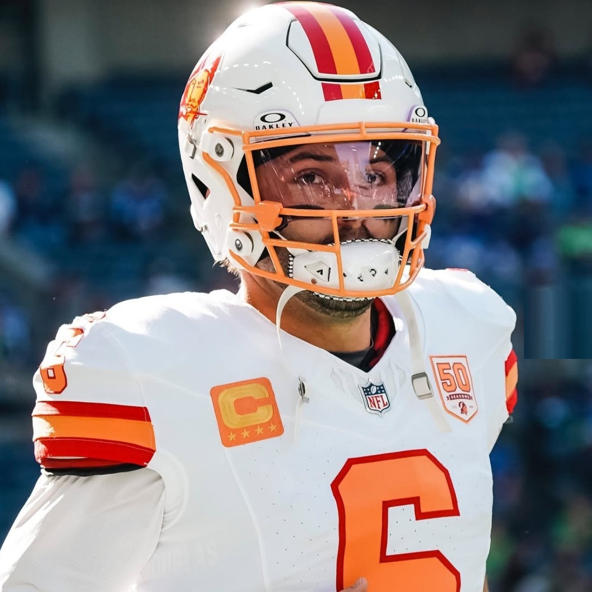 Baker Mayfield GAME-USED💪Signed + Inscribed Ball Tampa Bay Buccaneers 24-25 Szn