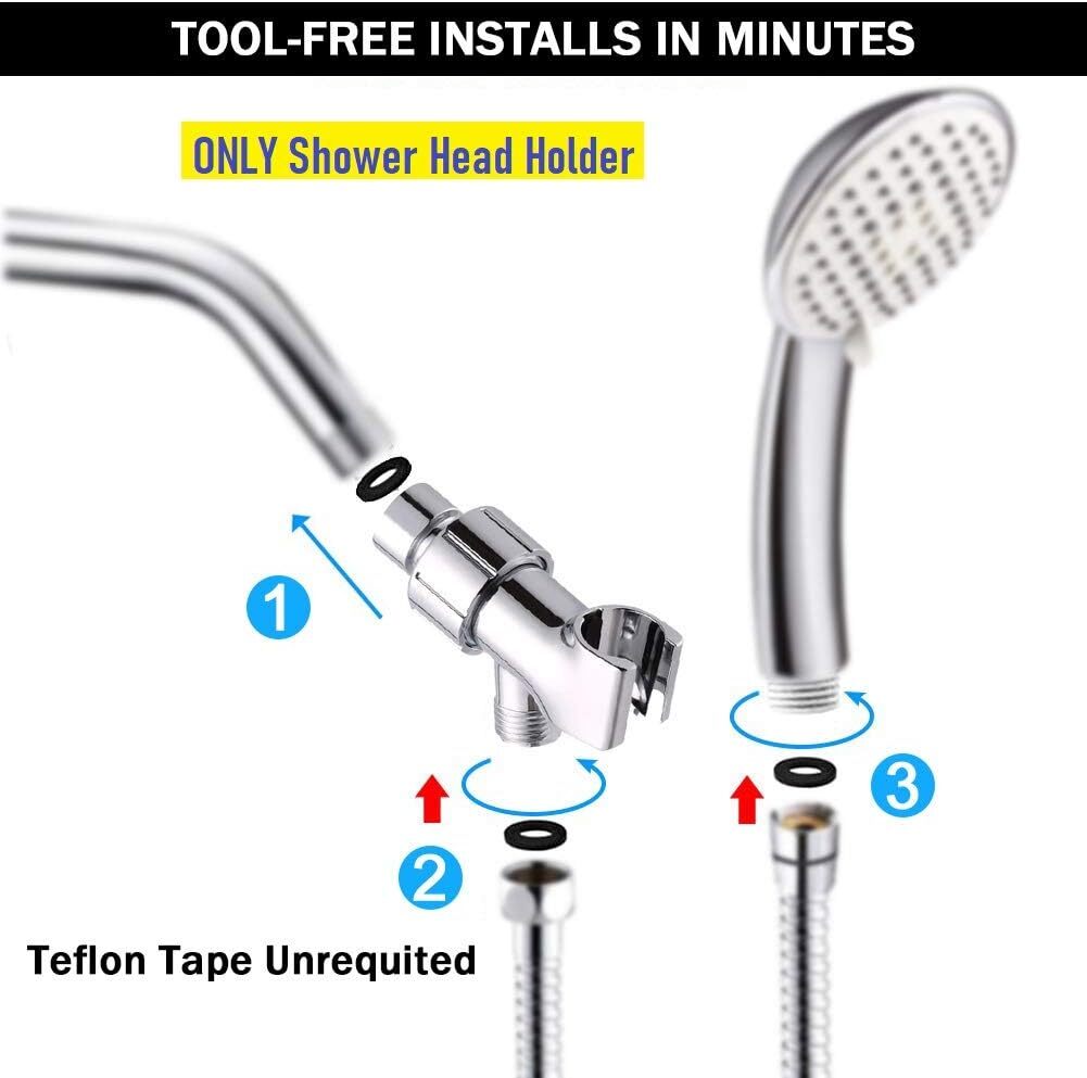 Head Holder Wall-mounted Adjustable Shower Arm Bracket Universal Handheld Shower