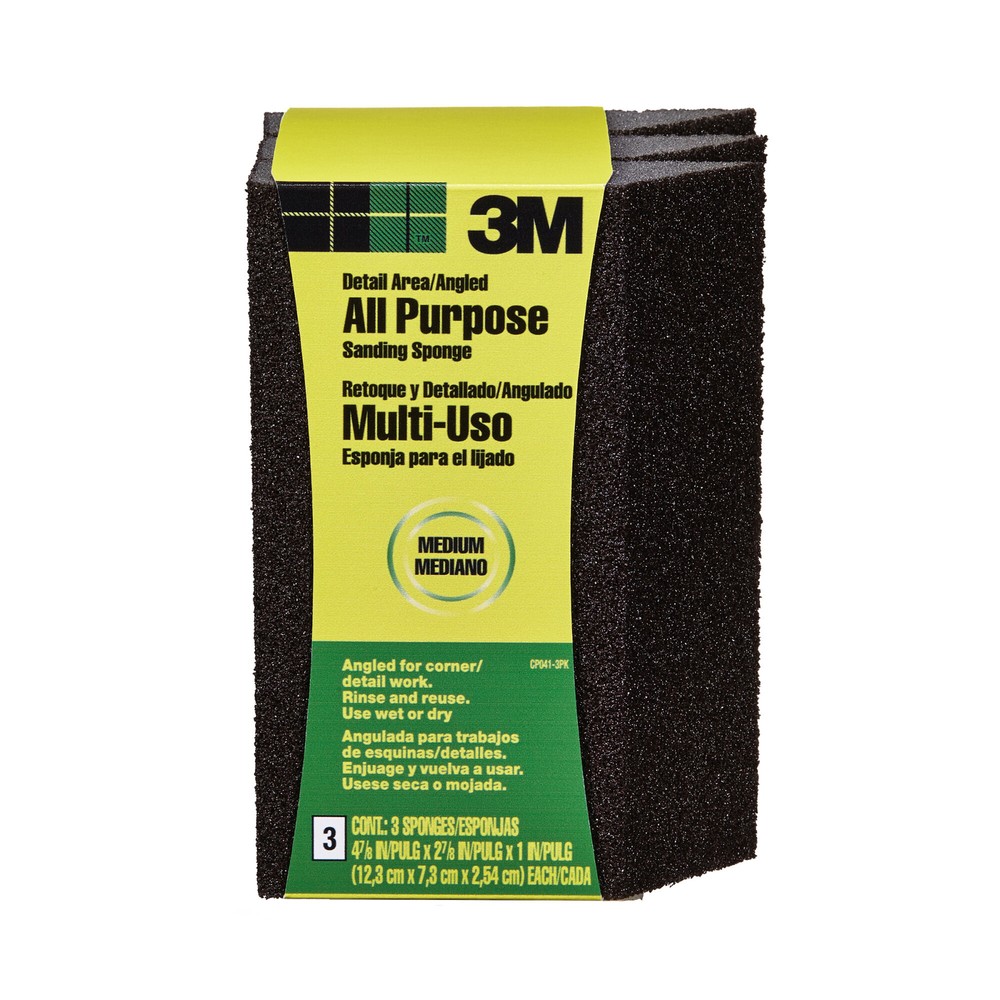 3M General Purpose Sanding Sponge CP041-3PK, Single Angle