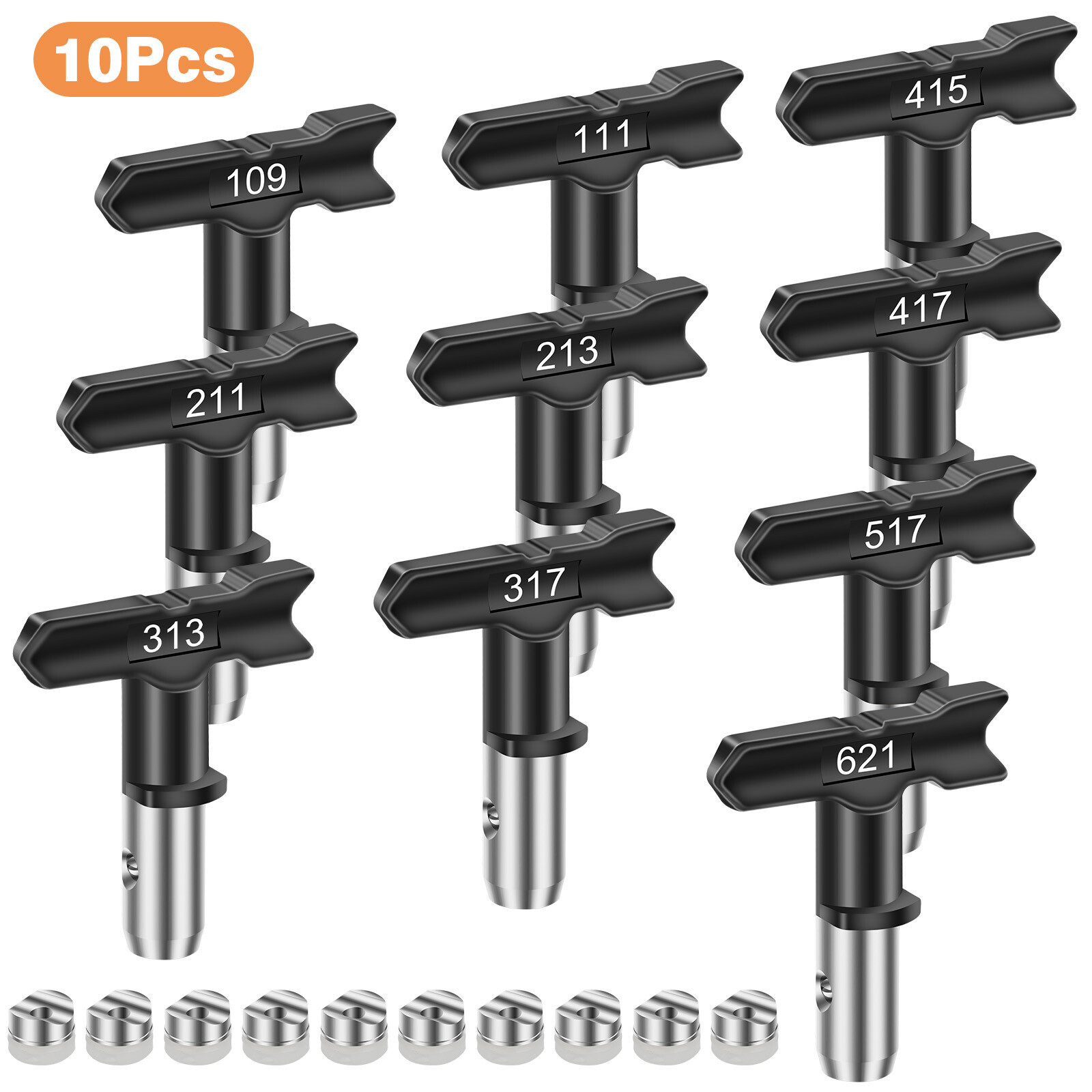 10x Reversible Paint Sprayer Tip 109-621 Nozzle Tips for Airless Paint Spray Gun