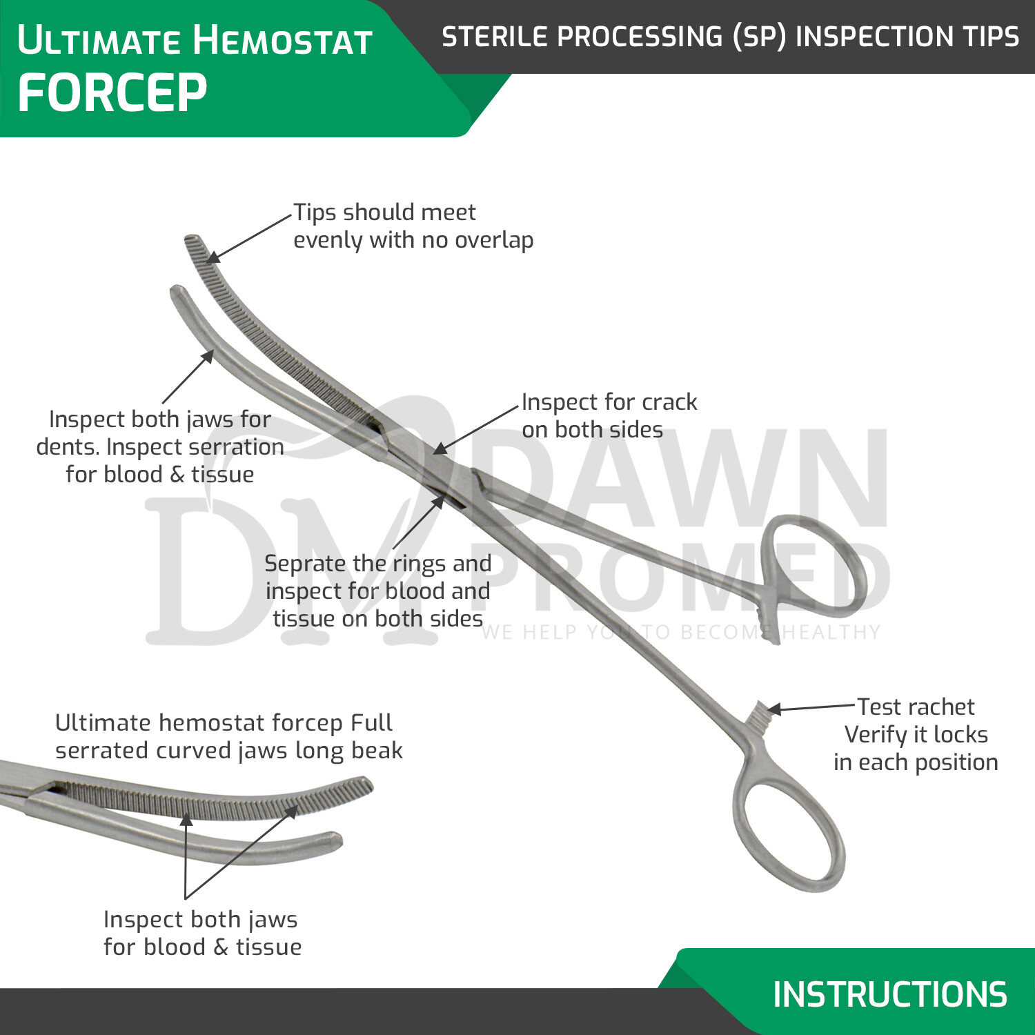 2pc Set 8" Straight & Curved Hemostat Forceps Locking Clamps Set German Grade