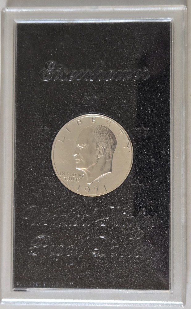1971 S Proof Silver Eisenhower Dollar in original mint packaging