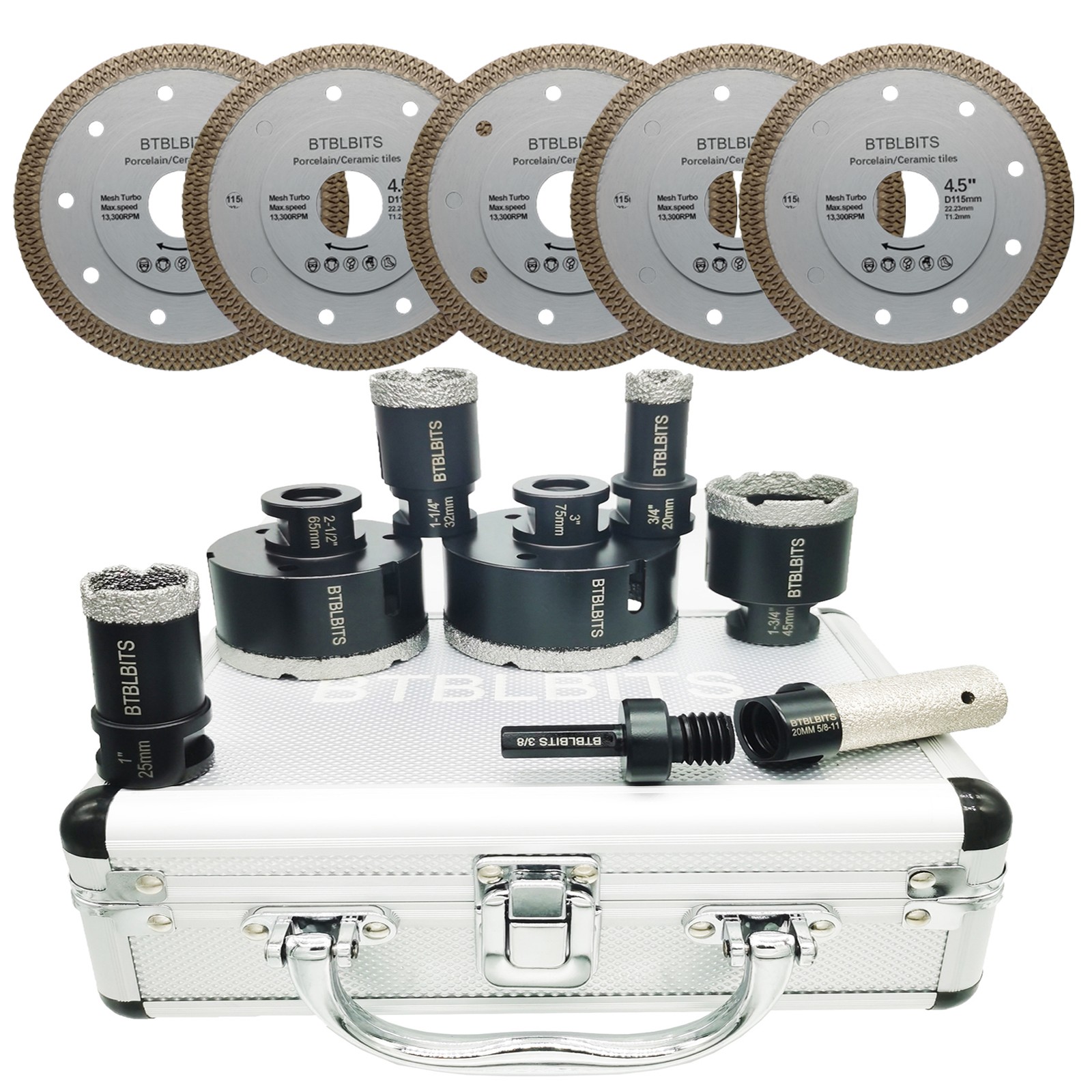 Diamond Core Drilling Bit Set Hole Saw Kit Ceramic Tile Porcelain Saw Cut Blades